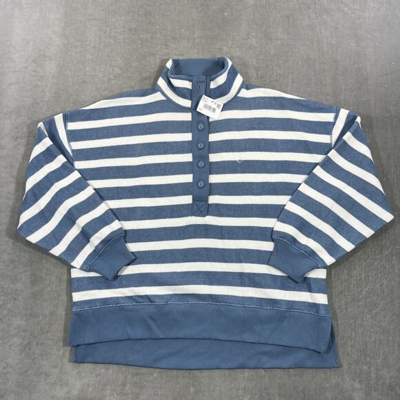 American Eagle Outfitters Blue and White Striped Sweatshirt NWOT - Picture 1 of 7